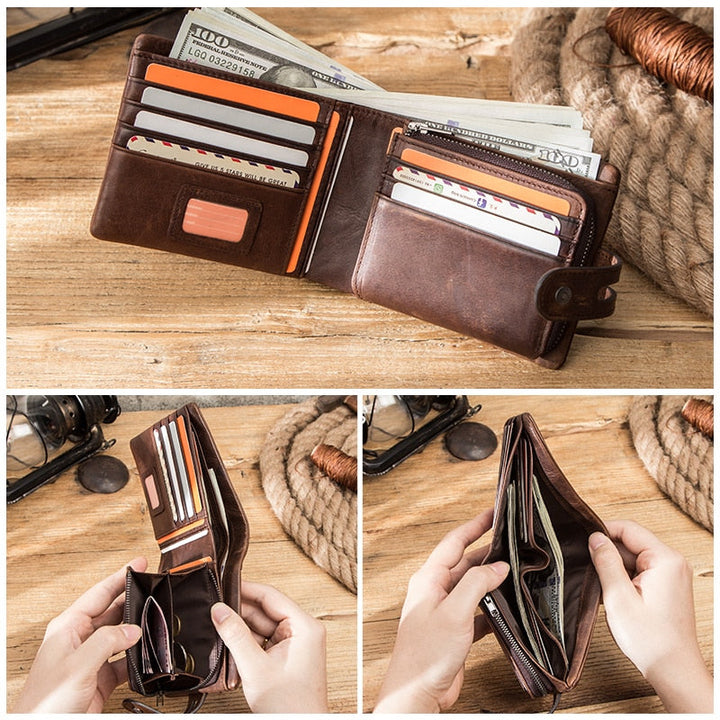 Vintage Cowhide Wallet for Men