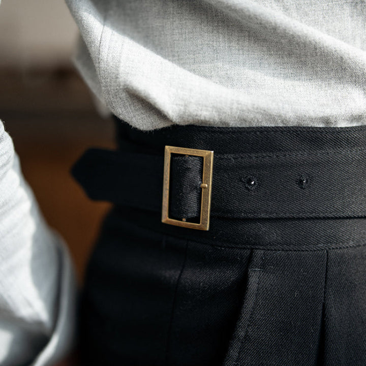 Slim Fit Pleated Trousers