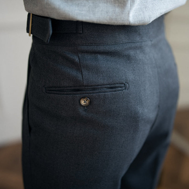 Slim Fit Pleated Trousers