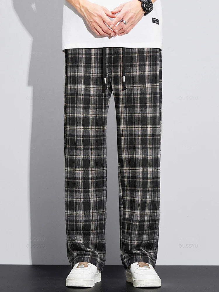 Relaxed-Fit Plaid Pants