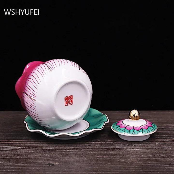 CAPAROMA Tradition Ceramic Lotus Flower Cup Set