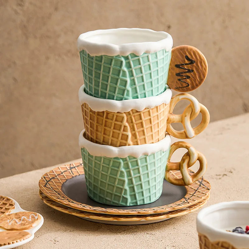 Biscuit Ceramic Mug &amp; Plate Set