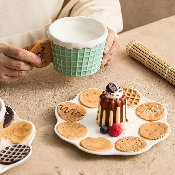 Biscuit Ceramic Mug &amp; Plate Set