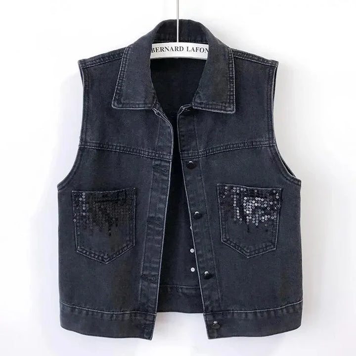 Noir Denim Vest