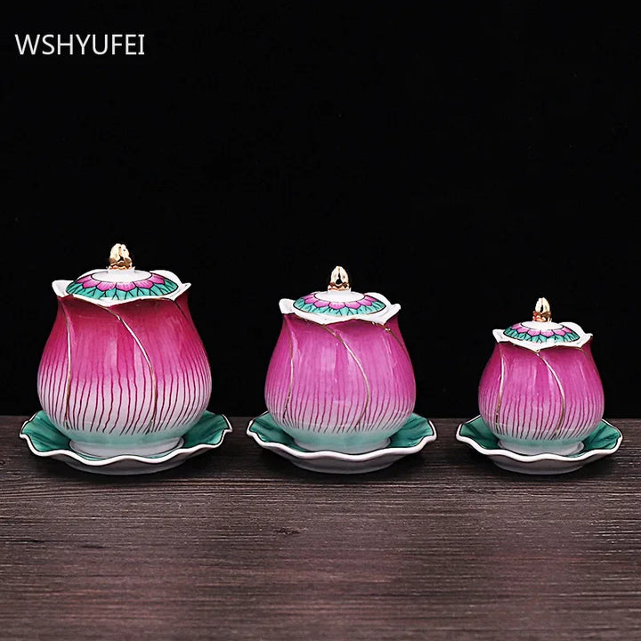 CAPAROMA Tradition Ceramic Lotus Flower Cup Set