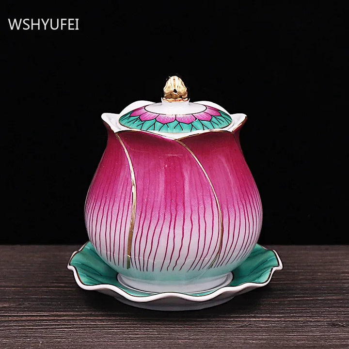 CAPAROMA Tradition Ceramic Lotus Flower Cup Set
