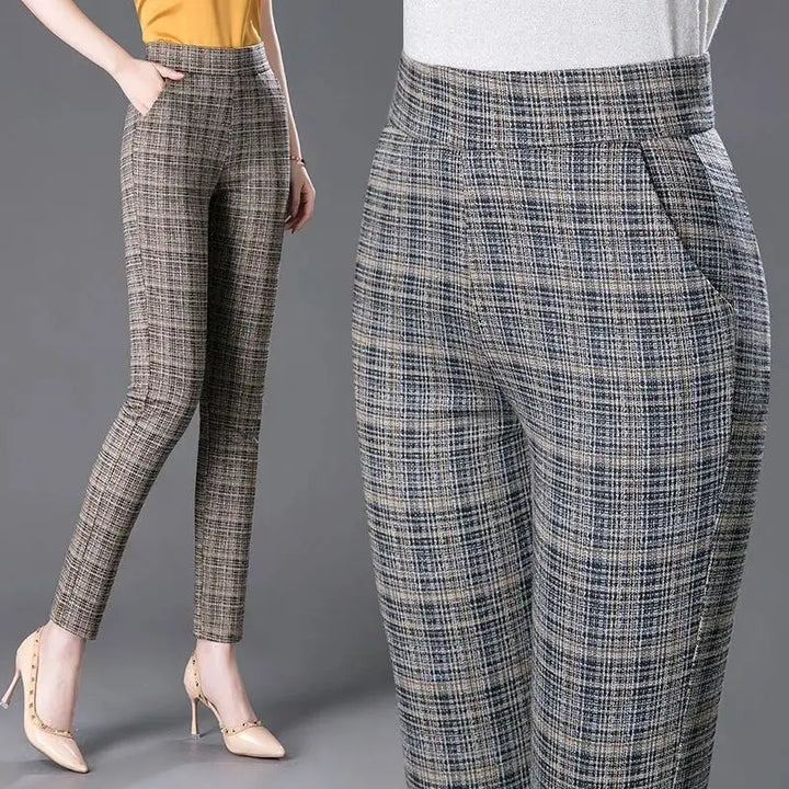 Elara Plaid Trousers