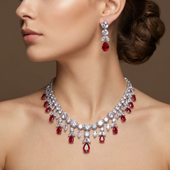 Noir Belle Necklace and Earrings Set