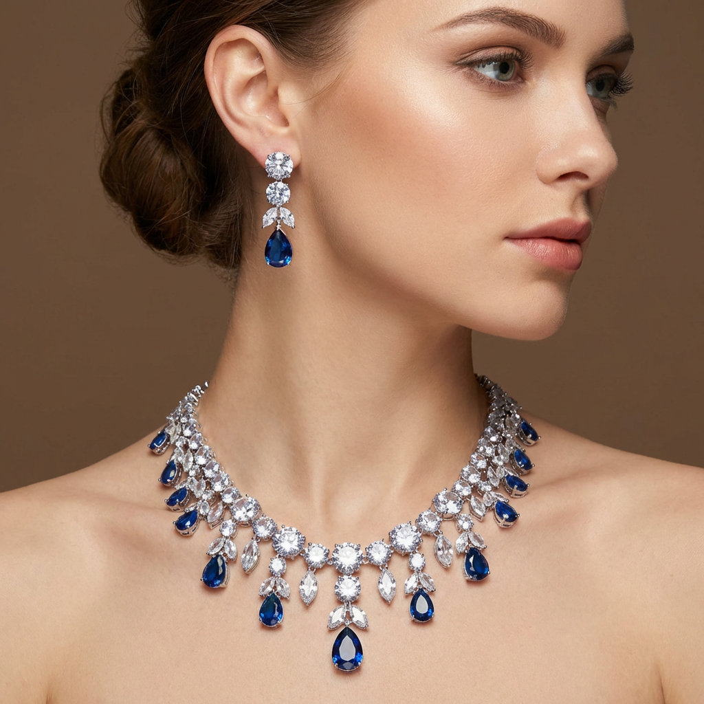 Noir Belle Necklace and Earrings Set