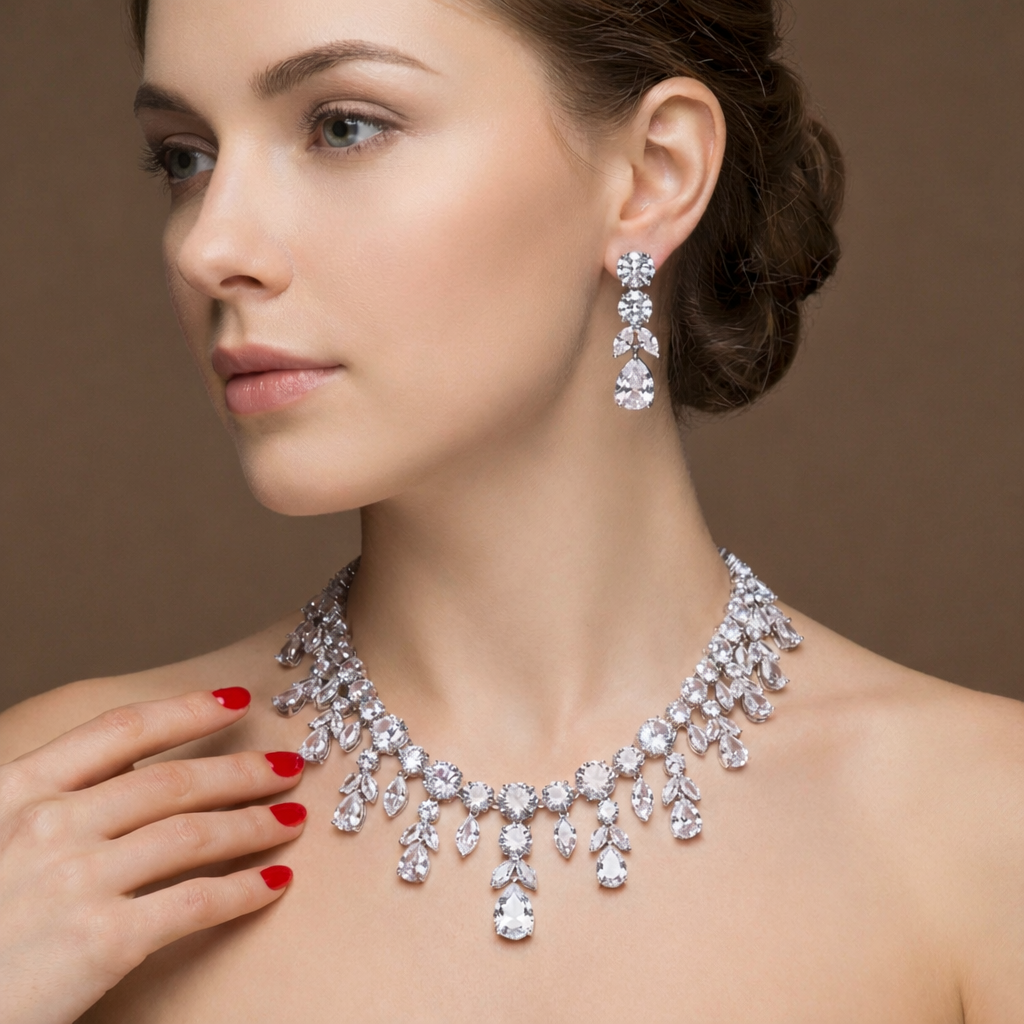 Noir Belle Necklace and Earrings Set