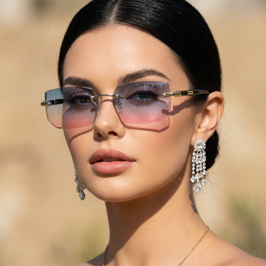 Slate Rimless Sunglasses