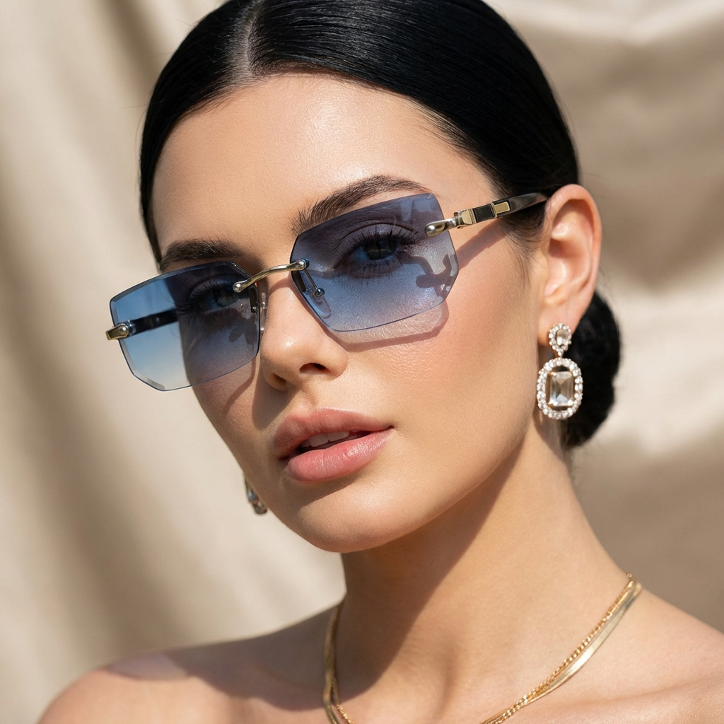 Slate Rimless Sunglasses