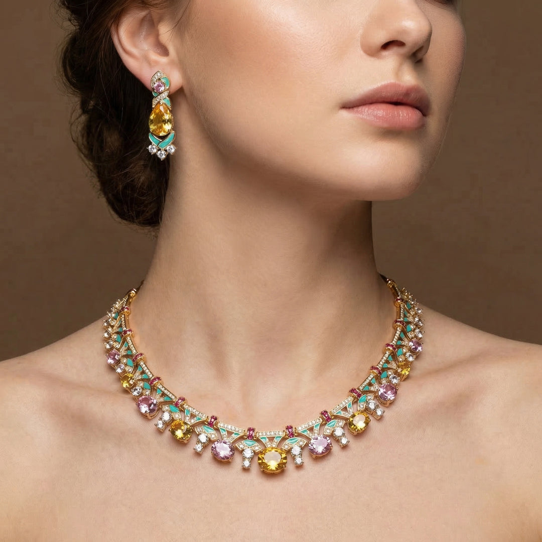 Lila Necklace and Earrings Set