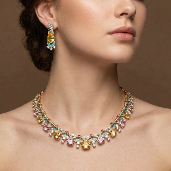 Lila Necklace and Earrings Set