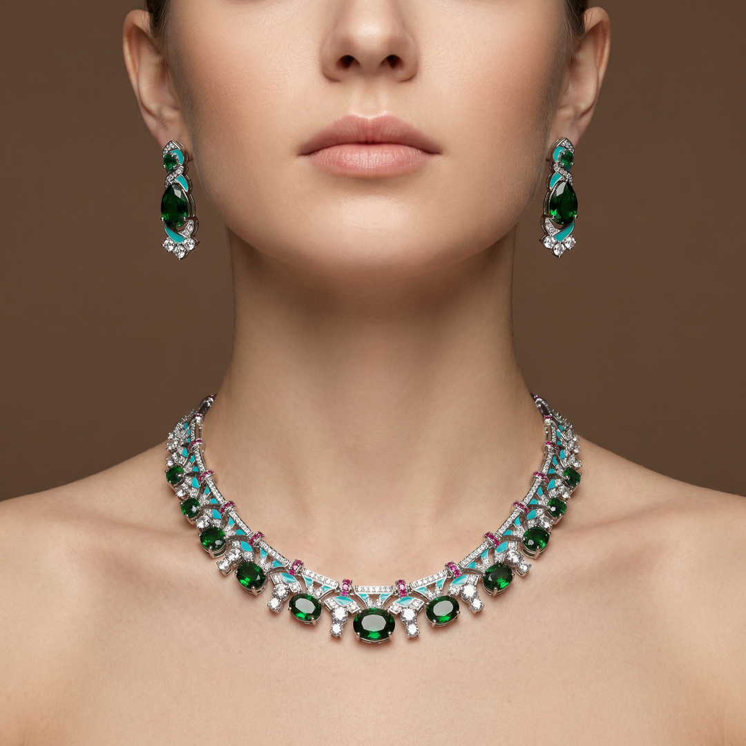 Lila Necklace and Earrings Set