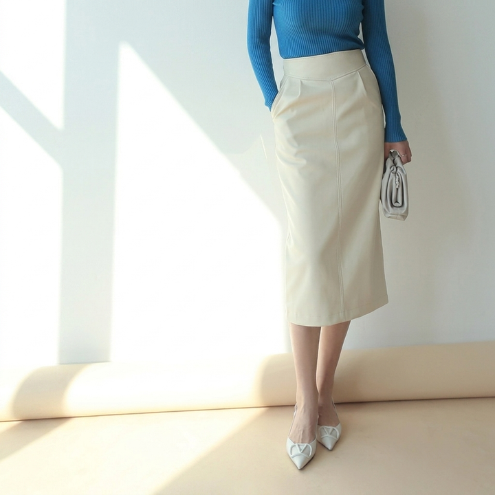 Isabelle Leather Pencil Skirt