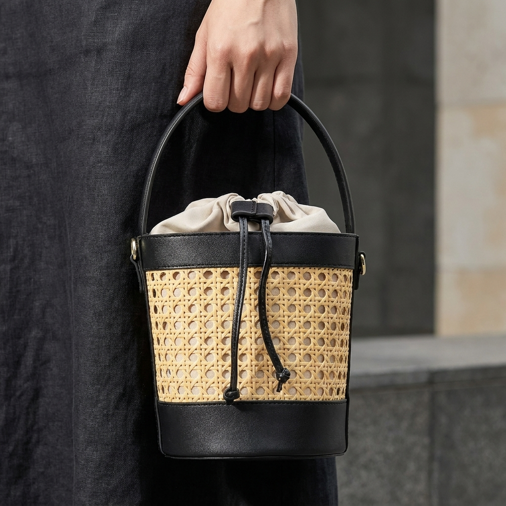 Miranda Woven Bucket Bag