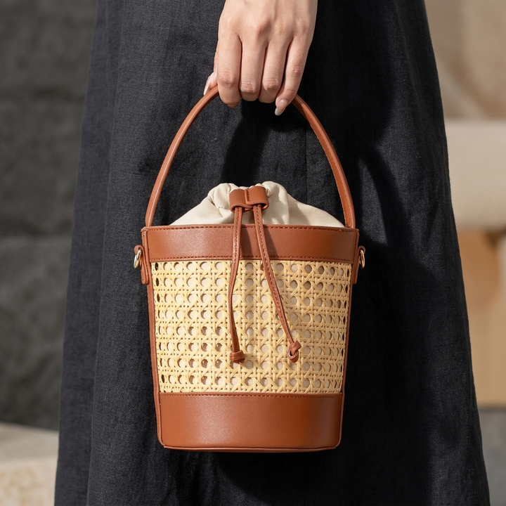 Miranda Woven Bucket Bag